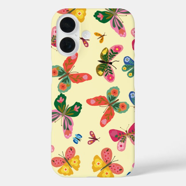 16 Funda para iPhone con patrón de jardín de mariposa (Reverso )