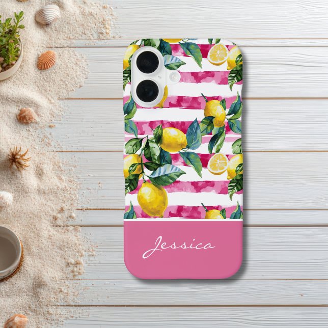 16 Funda para iPhone con patrón de limón de franja ro (Subido por el creador)