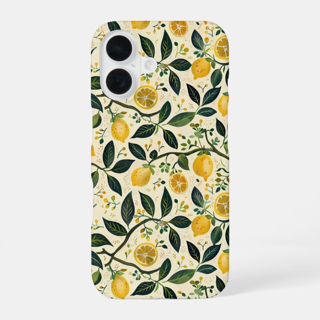 16 Funda para iPhone con patrón de limón estético de  (Reverso )