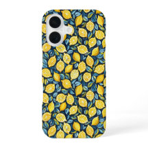 Funda para iPhone con patrón de limón estético de 