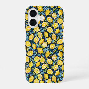 16 Funda para iPhone con patrón de limón estético de