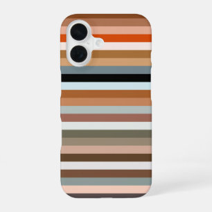 16 Funda para iPhone con patrón de rayas multicolor
