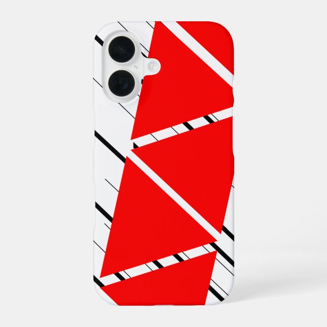 16 Funda para iPhone con patrón de zig zag rojo (Reverso )