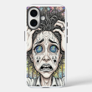 16 Funda para iPhone con rostro surrealista psicodéli