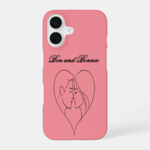16 Funda para iPhone con silueta de corazón de pareja