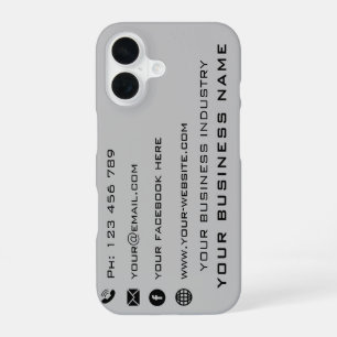 16 Funda para iPhone con texto de nombre de empresa p