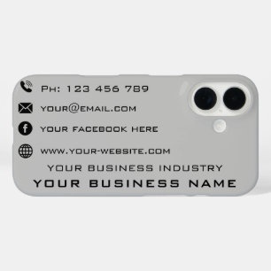 16 Funda para iPhone con texto de nombre de empresa p