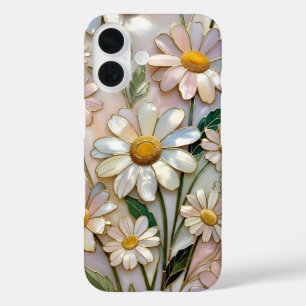 16 Funda para iPhone Cute Daisy Diseño Floral de Vidr