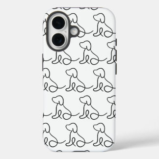 16 Funda para iPhone de Arte de Línea de Perro Minima