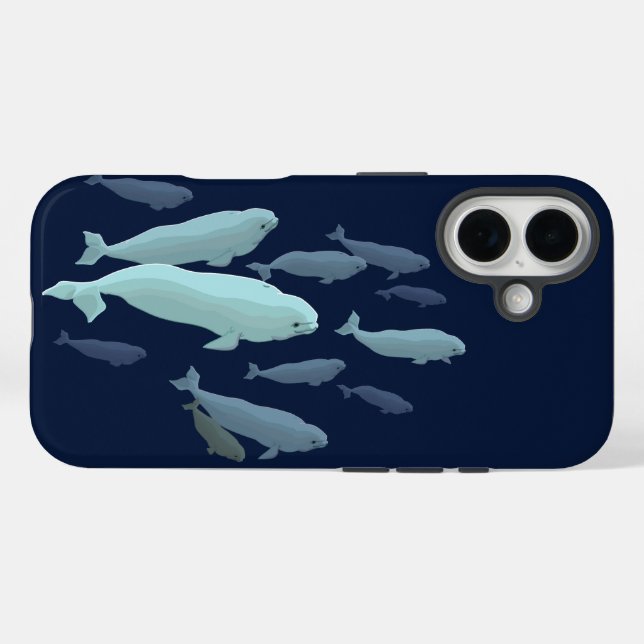 16 Funda para iPhone de Beluga Ballena Arte de Ballen (Reverso (Horizontal))