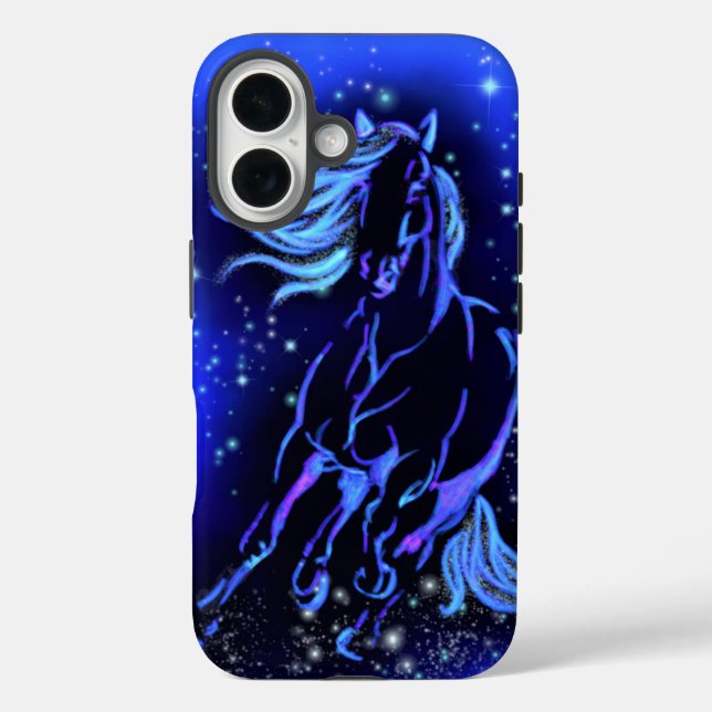 16 Funda para iPhone de caballo corriendo a la luz de (Reverso )