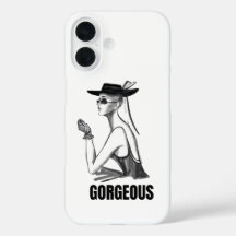 Funda para iPhone de Chica de Moda Estética | Negr