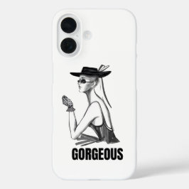 16 Funda para iPhone de Chica de Moda Estética | Negr