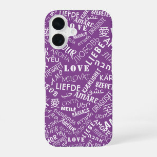 16 Funda para iPhone de color púrpura con texto de am