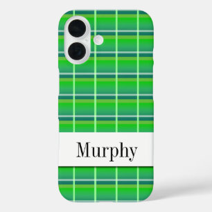 16 Funda para iPhone de Cuadro Verde Preppy Personali