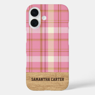 16 Funda para iPhone de Cuadros Escoceses Rosa Person