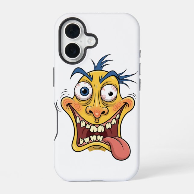 16 Funda para iPhone de dibujo animado de cara loca d (Reverso )