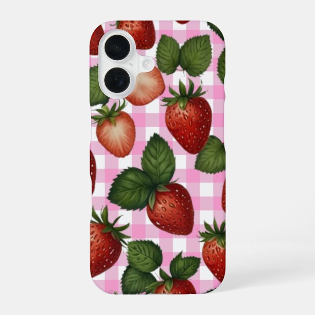 16 Funda para iPhone de Fresa (Reverso )