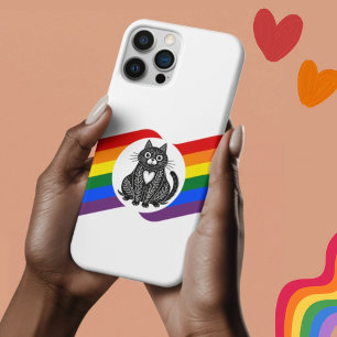 16 Funda para iPhone de gato de arte popular en blanc