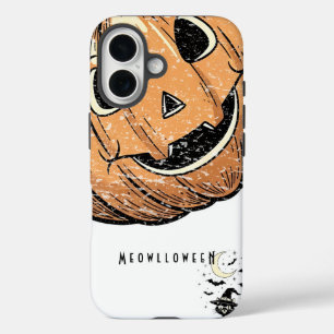 16 Funda para iPhone de gato de calabaza vintage “Meo