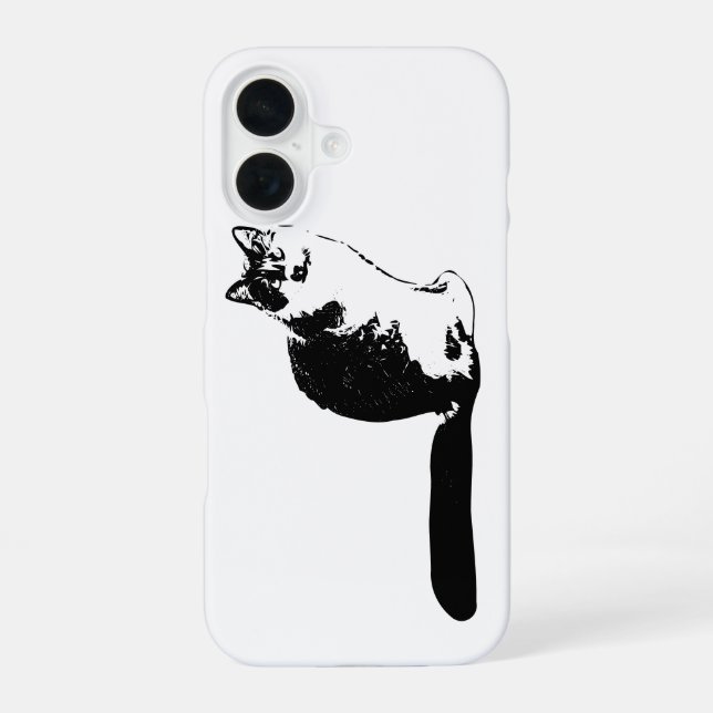 16 Funda para iPhone de Gato Moderno de Pelo Largo (Reverso )