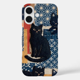 16 Funda para iPhone de gatos negros japoneses lindos