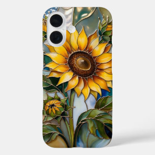 16 Funda para iPhone de Girasol Vidrio Pintado Amaril
