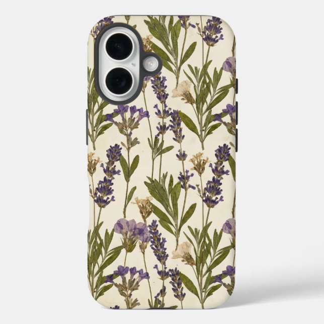 16 Funda para iPhone de Herbario Botánico Lavanda Vin (Reverso )