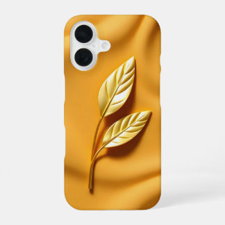16 Funda para iPhone de hoja dorada minimalista