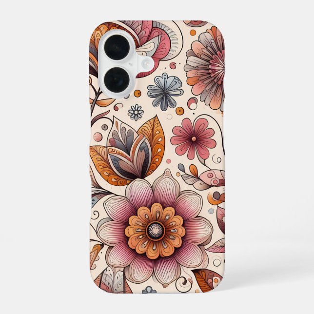 16 Funda para iPhone de ilustración floral delgada (Reverso )