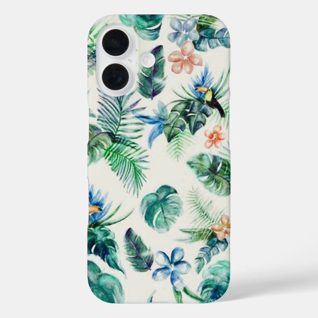 16 Funda para iPhone de impresión tropical de Hawái (Reverso )