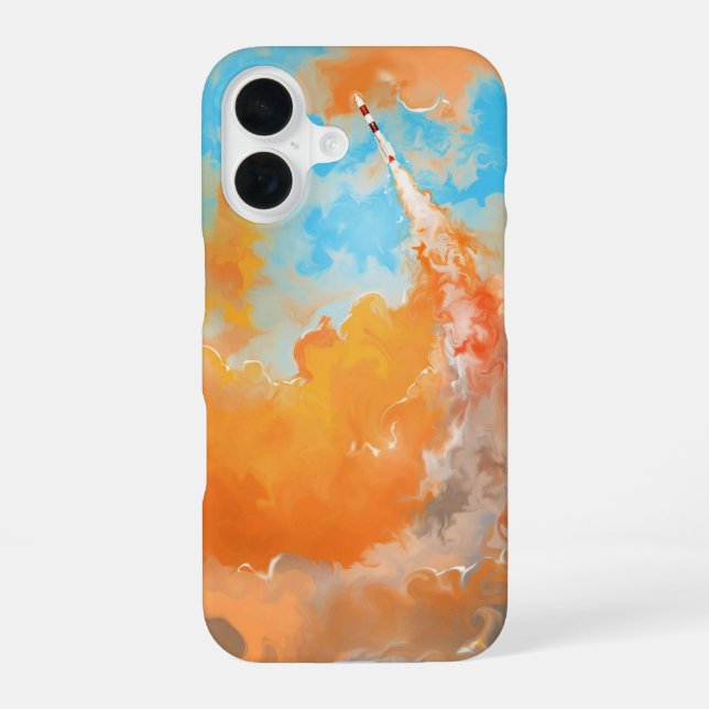 16 Funda para iPhone de lanzamiento de cohete dinámic (Reverso )