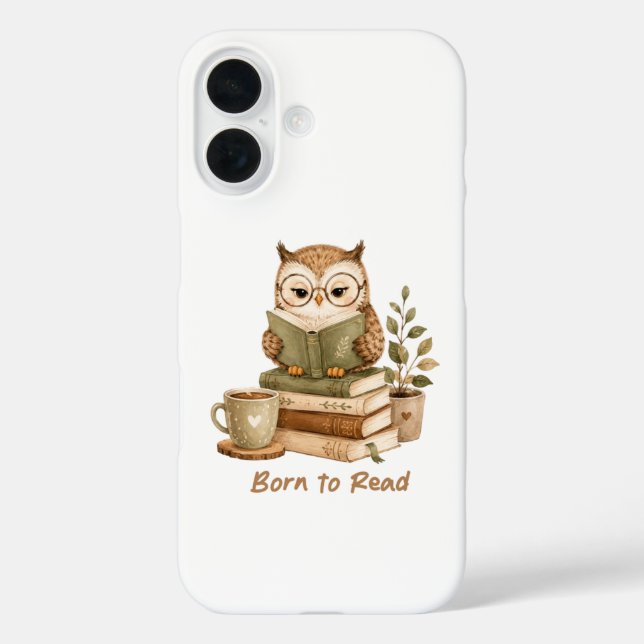 16 Funda para iphone de Nacida para Leer Búho Lindo A (Reverso )