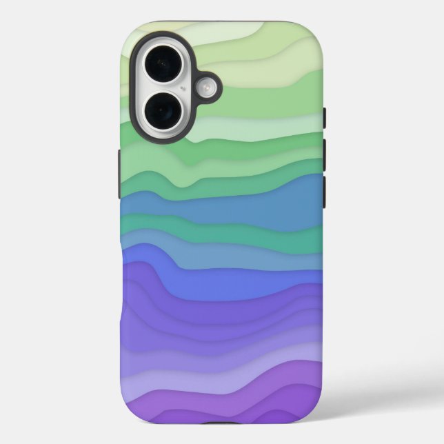16 Funda para iPhone de Olas en capas | Matcha Lavand (Reverso )