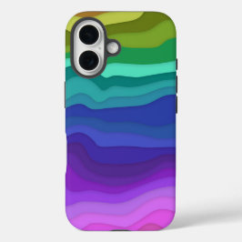 16 Funda para iPhone de Olas Superpuestas | Colorido