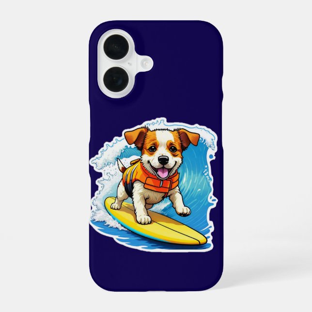 16 Funda para iPhone de perro surfista (Reverso )