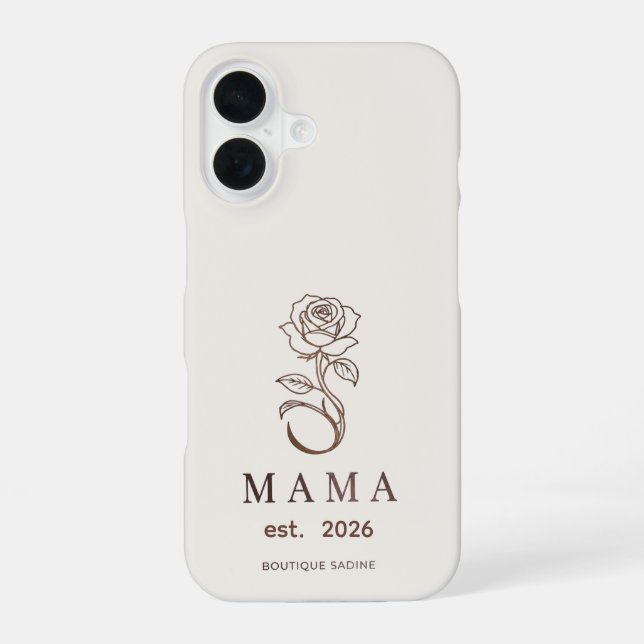 16 Funda para iPhone de piedra de rosa MAMA personali (Reverso )