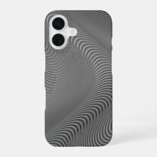 16 Funda para iPhone de plata gris con arte ondulado