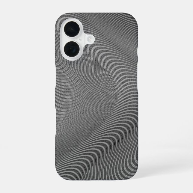 16 Funda para iPhone de plata gris con arte ondulado (Reverso )