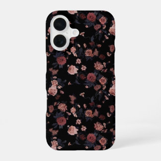 16 Funda para iPhone de rosas rojas florales oscuras