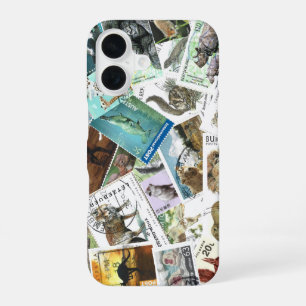 16 Funda para iPhone de Sellos Postales de Animales