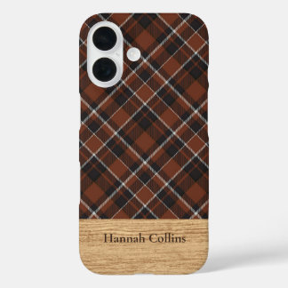 16 Funda para iPhone de Tartán Marrón Personalizada