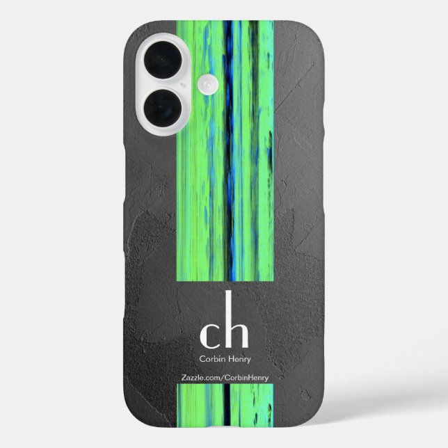 16 Funda para iPhone de textura abstracta con monogra (Reverso )