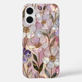 16 Funda para iPhone de vidrio tintado floral flores