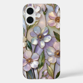 16 Funda para iPhone de vidrio tintado floral lavanda