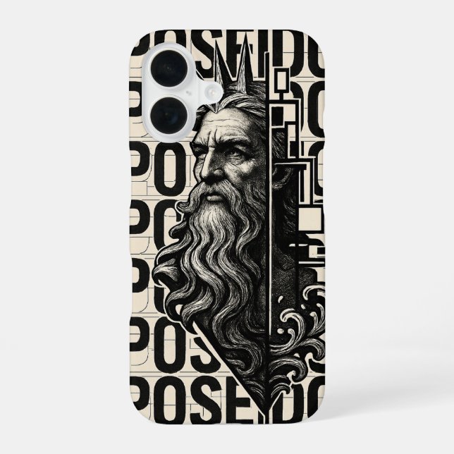 16 Funda para iPhone del dios griego Poseidón (Reverso )