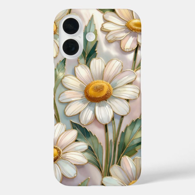 16 Funda para iPhone Elegant Daisy Vidrio emplomado f (Reverso )