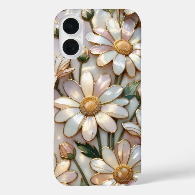 16 Funda para iPhone Elegant Daisy Vidrio emplomado M (Reverso )
