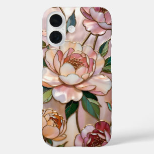 16 Funda para iPhone Elegante Peonía Rosa Floral Romá