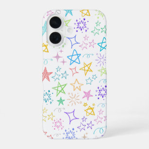 16 Funda para iPhone Estrella Doodle Colorida